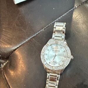 Versace Silver Women's Watch with Crystal Accents